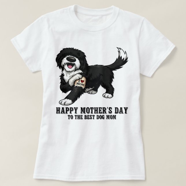 Camiseta Feliz Día de la Madre Sheepadoodle Mamá Perro (Diseño del anverso)