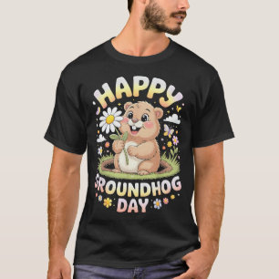Camiseta Feliz Día de la Marmota 2026 Marmota Adorable Con