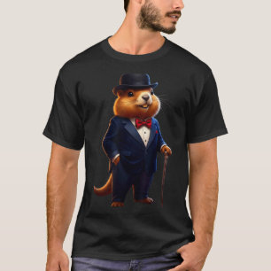 Camiseta Feliz Día de la Marmota 2026 Sombrero de Caballero
