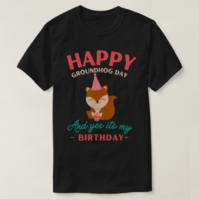Camiseta Feliz Día de la Marmota, cumpleaños, amantes de la (Diseño del anverso)