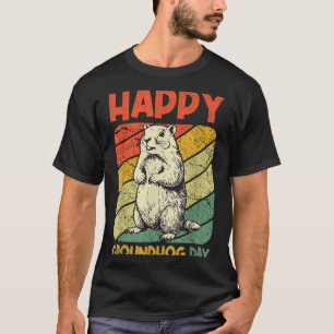 Camiseta Feliz Día de la Marmota Vintage Divertido Woodchuc