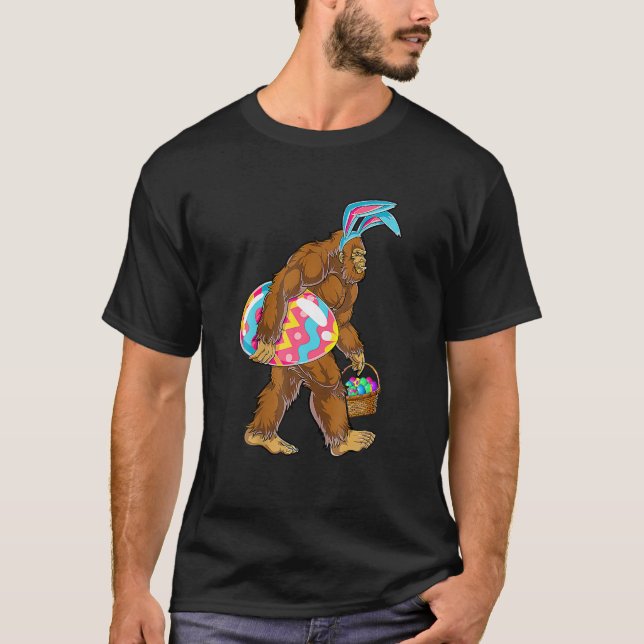 Camiseta Feliz Día de la Pascua Gran Conejo Sasquatch Seman (Anverso)