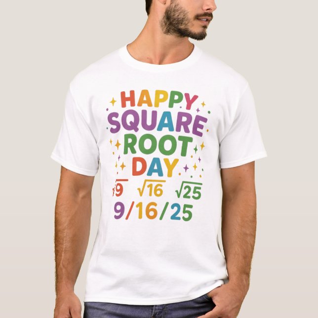 Camiseta Feliz día de la raíz cuadrada Número feliz día de  (Anverso)