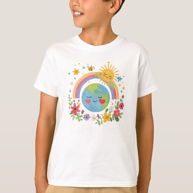 Camiseta Feliz Día de la Tierra 2025 con la juventud floral (Anverso)