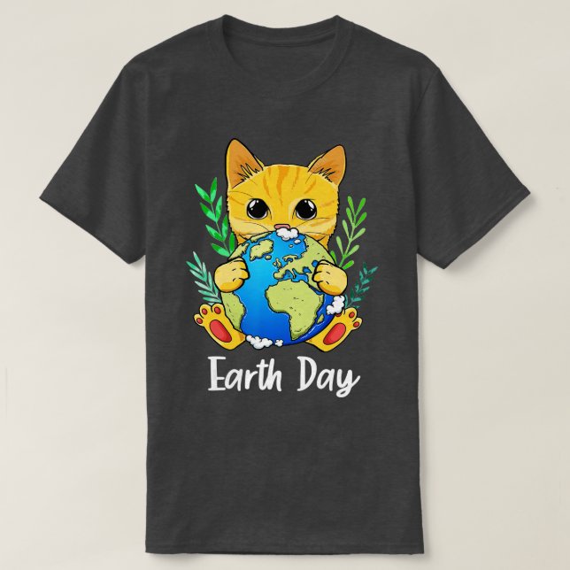 Camiseta Feliz Día de la Tierra con la Tierra con el Día de (Diseño del anverso)