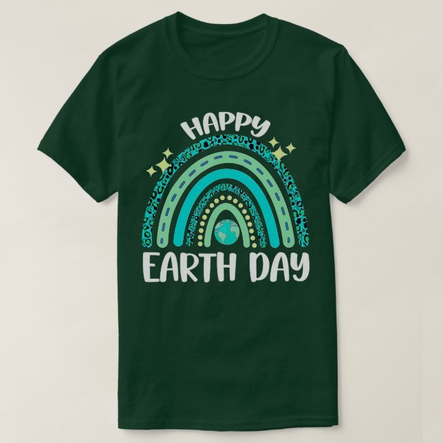 Camiseta Feliz Día de la Tierra Día del Leopardo Arcoiris D (Diseño del anverso)