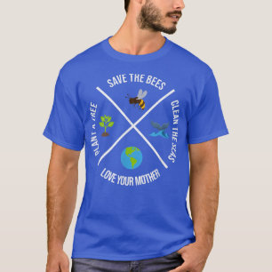 Camiseta Feliz Día de la Tierra Plantas Árboles Mares limpi