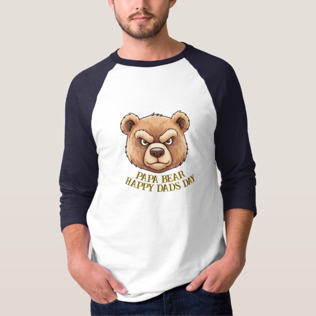 Camiseta FELIZ DÍA DE LAS PAPAS Personalizado DE OSO DE PAP (Anverso)
