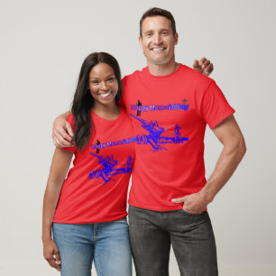 Camiseta Feliz día de los caídos rojo brillante