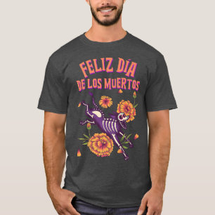 Camiseta Feliz Día De Los Muertos Perro De Esqueleto