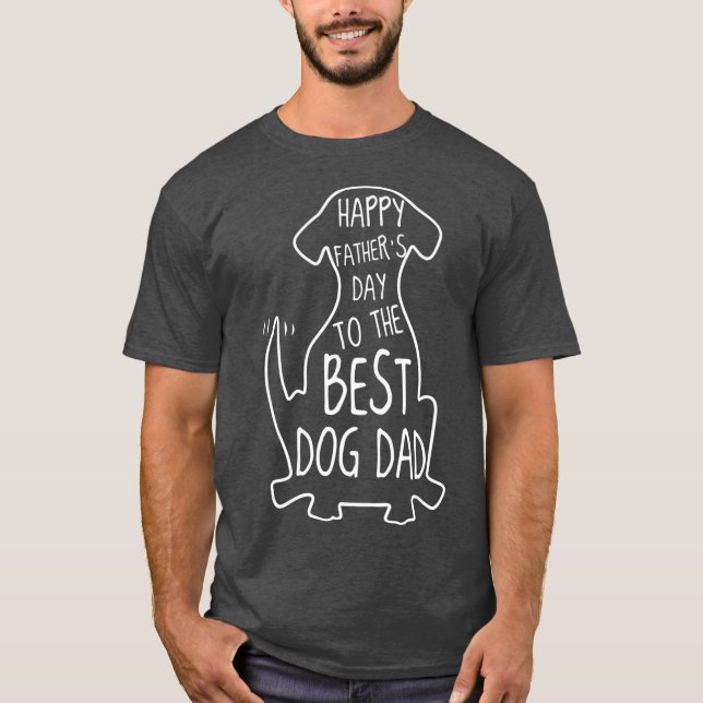Camiseta Feliz Día De Los Padres Al Mejor Perro Divertido (Anverso)