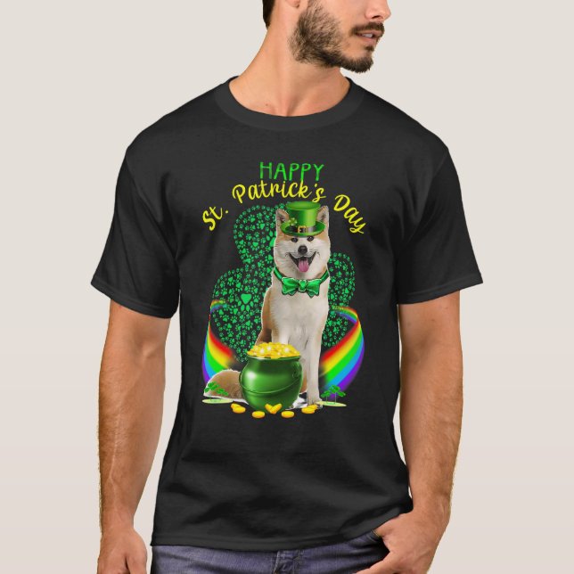 Camiseta Feliz Día de los Patrocinadores Shiba Inu Leprecha (Anverso)