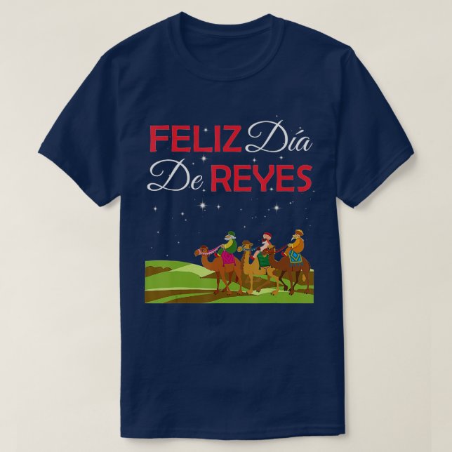 Camiseta Feliz Día de los Reyes Tres Felices Epifanía (Diseño del anverso)