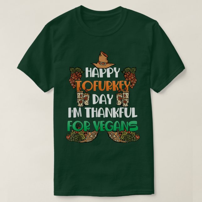 Camiseta Feliz Día De Los Tofurcanos Vegans Para El Amor To (Diseño del anverso)