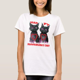 Camiseta Feliz Día de Meowentine a una pareja de gatos enca