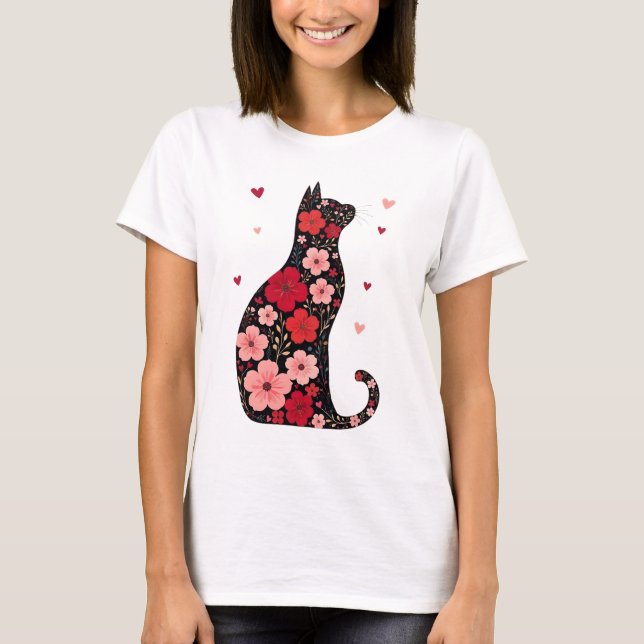 Camiseta Feliz Día de Meowentine, Día de San Valentín de ga (Anverso)