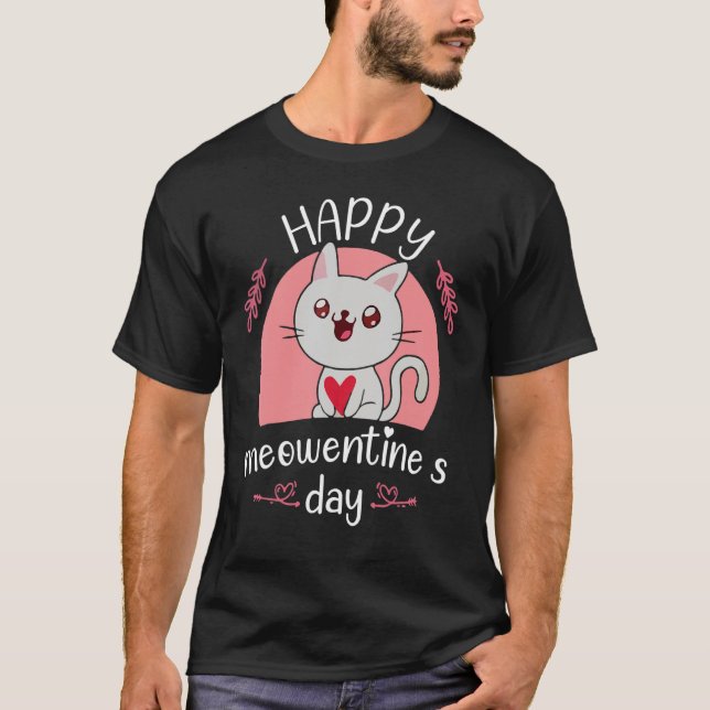 Camiseta Feliz Día de Meowentine, gato de San Valentín lind (Anverso)
