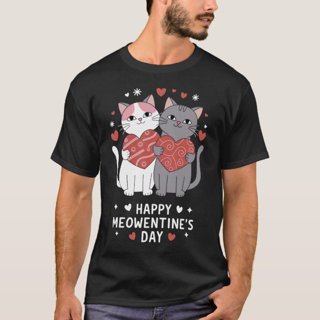Camiseta Feliz Día de Meowentine Gracioso (Anverso)