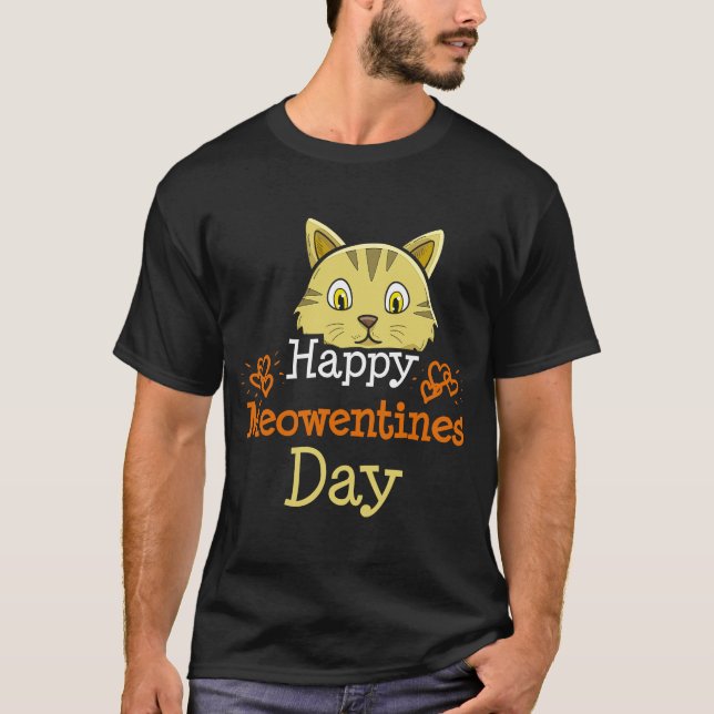 Camiseta Feliz Día de Meowentines Gato Breeder Paw Love Val (Anverso)