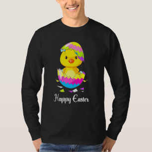 Camiseta Feliz Día de Pascua 2021 Chick con Huevo de Pascua