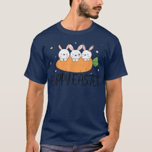 Camiseta Feliz Día de Pascua 2022 Carrot de conejito Huevo 