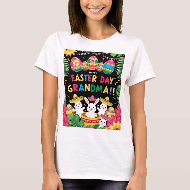 Camiseta Feliz Día de Pascua Abuela (Anverso)