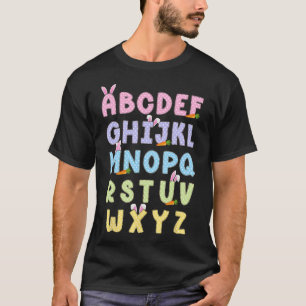 Camiseta Feliz Día De Pascua Alphabet Abcs Elemeno Para Mae