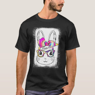 Camiseta Feliz Día de Pascua Blanqueado Cara de Conejo Cone