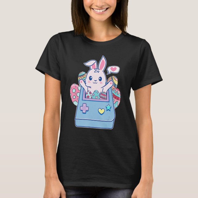 Camiseta Feliz Día de Pascua Bunny Egg Niños Chicas (Anverso)