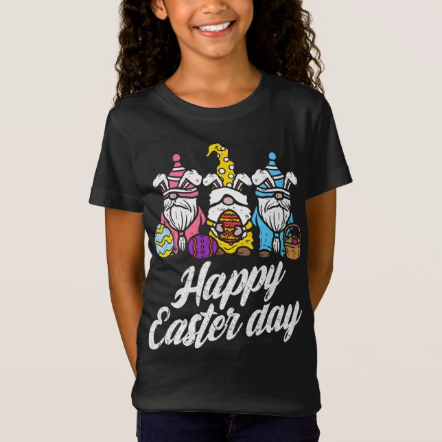Camiseta Feliz Día de Pascua Bunny Spring Gnomes Eggs de Pa (Anverso)