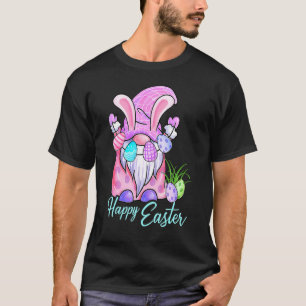 Camiseta Feliz Día de Pascua Cesta de Caza de Huevos Gnome 