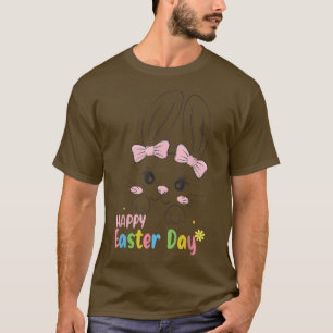 Camiseta Feliz Día de Pascua Chica de conejo conejo chiflad