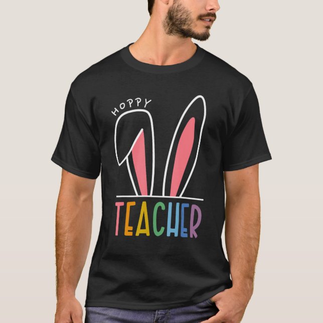 Camiseta Feliz Día de Pascua con una curtida educación de o (Anverso)