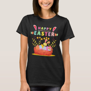 Camiseta Feliz Día de Pascua Conejo con Huevos - Pascua