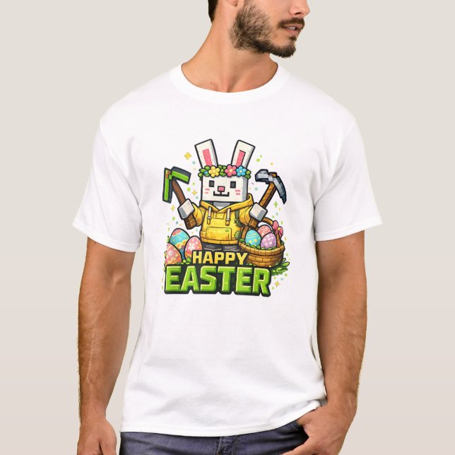 Camiseta Feliz día de Pascua Conejo de Pascua Huevo Jugador (Anverso)