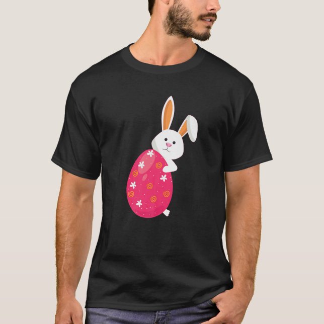 Camiseta Feliz Día De Pascua Conejo Y Huevos Para Los Jóven (Anverso)