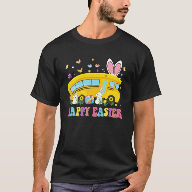 Camiseta Feliz Día de Pascua de Autobús de la Escuela de Pa (Anverso)