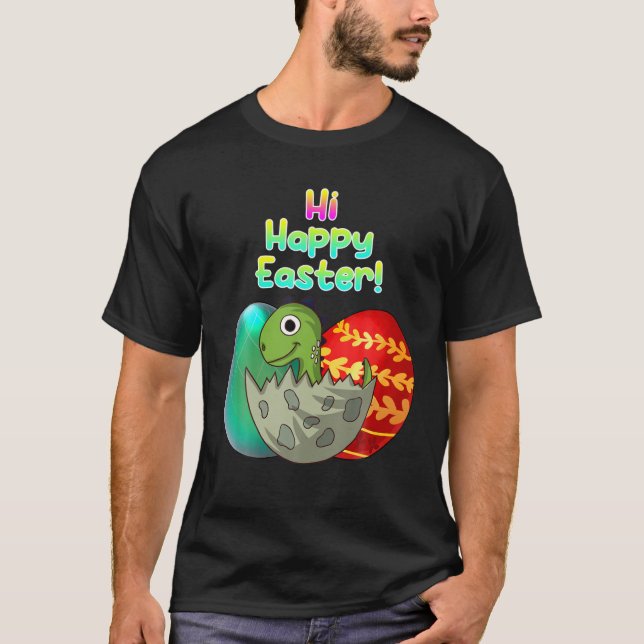 Camiseta Feliz Día de Pascua de Dinosaurios de Pascua (Anverso)