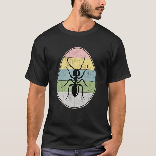 Camiseta Feliz Día de Pascua de la Hormiga Gráfica de Huevo (Anverso)