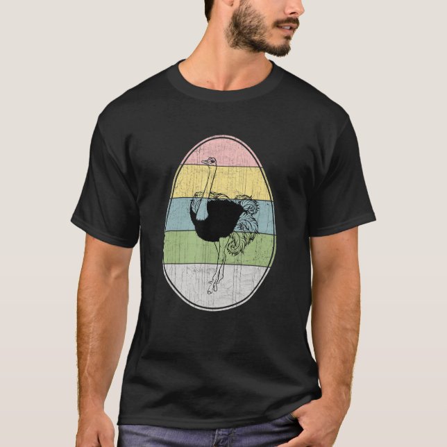 Camiseta Feliz Día de Pascua de las Ostriches de Huevo de P (Anverso)
