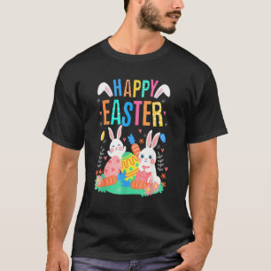 Camiseta Feliz Día de Pascua, dulce conejo con mujeres de P