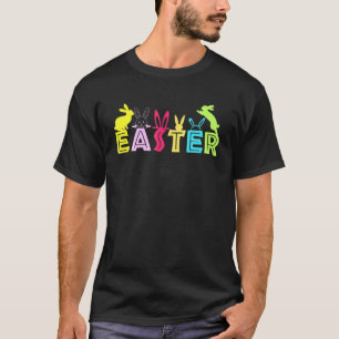 Camiseta Feliz Día de Pascua, dulce conejo con mujeres de P