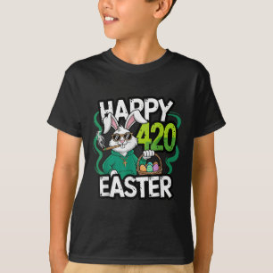 Camiseta Feliz Día de Pascua Fumando Pascua Hombres Conejit