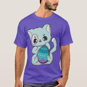 Camiseta Feliz Día De Pascua Gato Cuto Con Huevos Feline Me