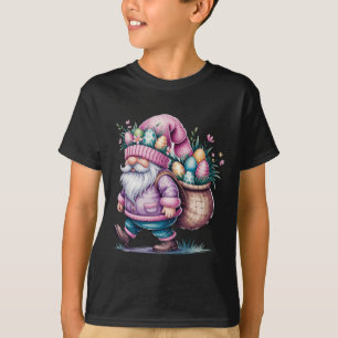 Camiseta Feliz día de Pascua Gnomo conejo huevos Lindo feli