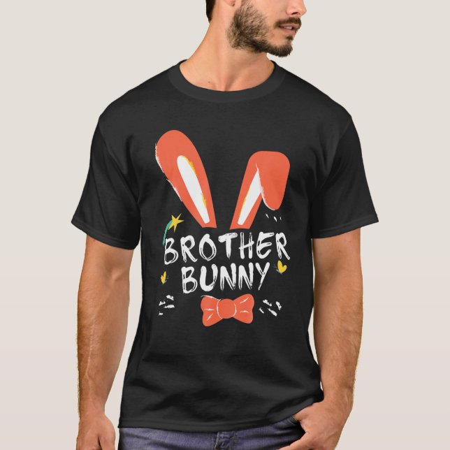 Camiseta Feliz Día de Pascua Hermano Conejito Orejas Costum (Anverso)