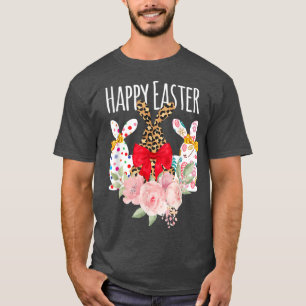 Camiseta Feliz Día de Pascua Leopardo Día de Pascua Conejo 