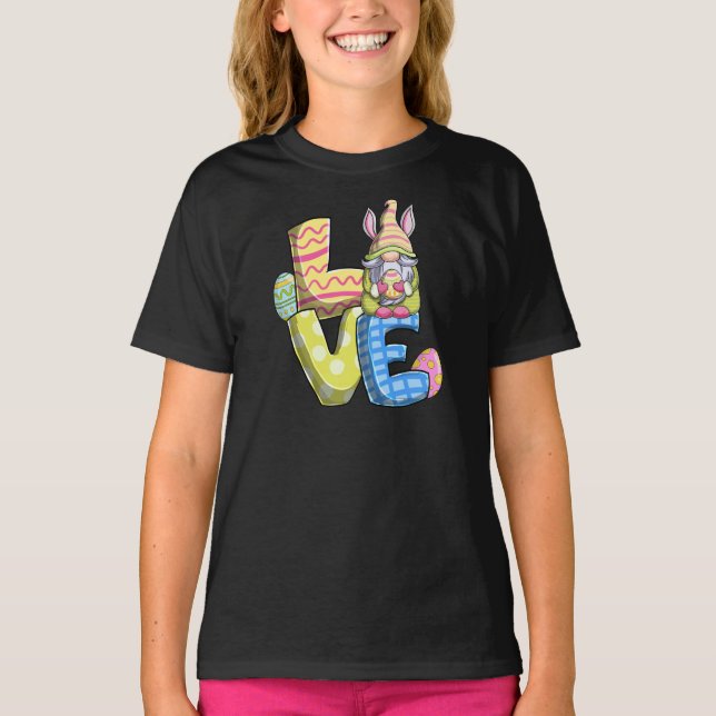 Camiseta Feliz Día de Pascua Los Gnomes Aman El Conejo De H (Anverso)