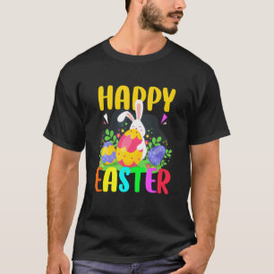 Camiseta Feliz Día De Pascua Para Muchachas Jóvenes Con Cur