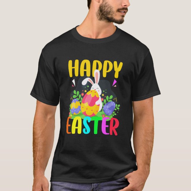 Camiseta Feliz Día De Pascua Para Muchachas Jóvenes Con Cur (Anverso)